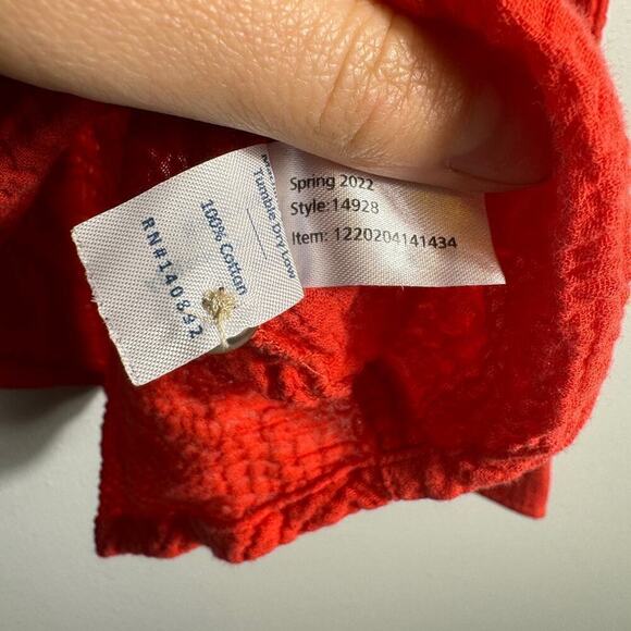 Marine Layer Waffle Knit Long Sleeve Button Down Top - Picture 4 of 4